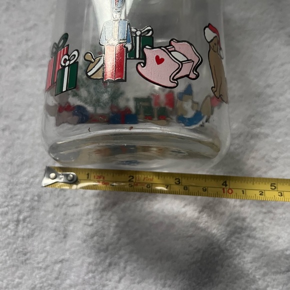 VINTAGE 1988 GLASS CHRISTMAS THEME JAR WITH LID - Picture 7 of 8